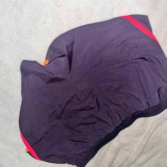 Under Armour Women's Purple Running Shorts with Neon Orange and Pink Accents - Picture 7 of 12